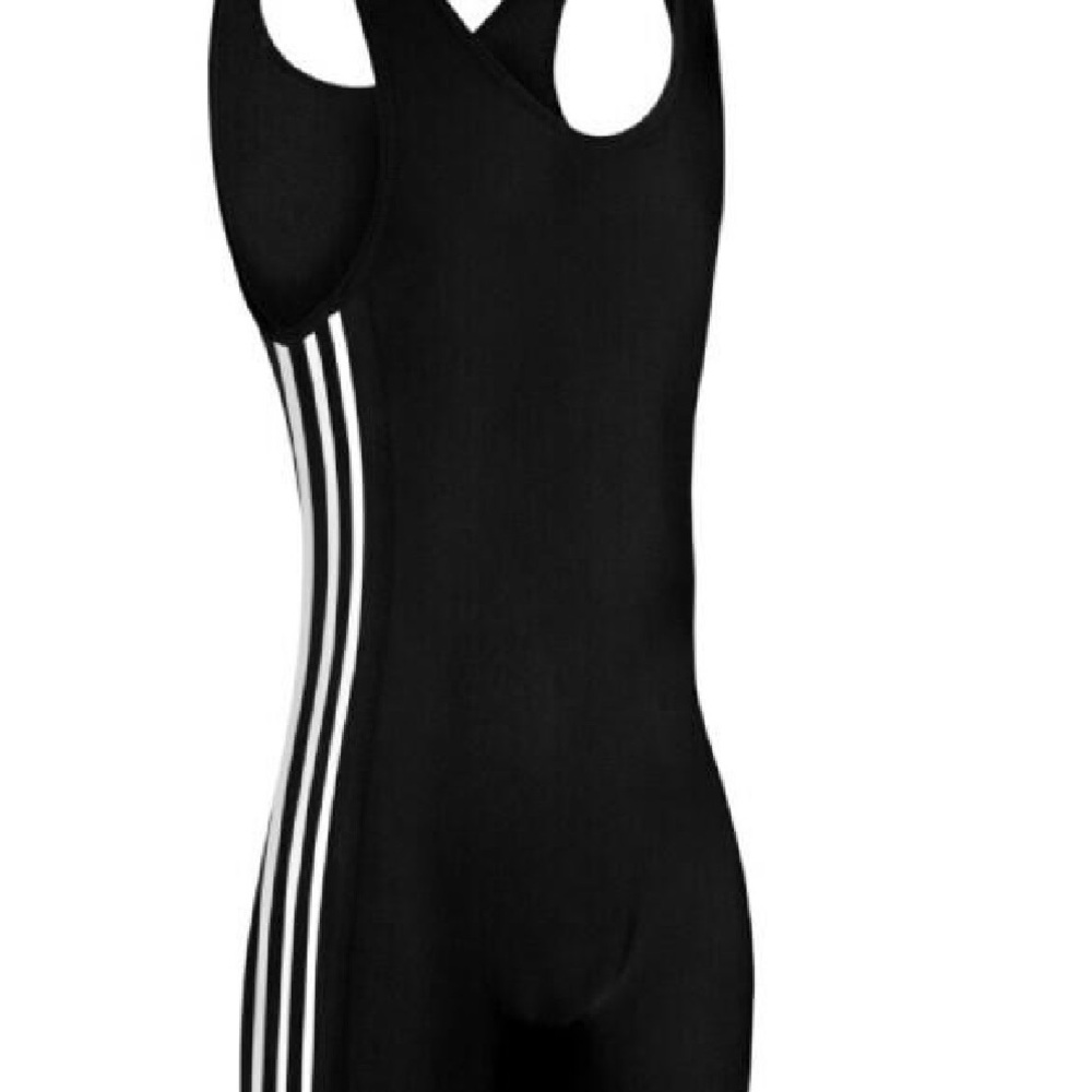 Adidas Black Sleeveless wrestling outfit youth